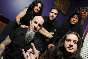 Clockwise from Left/front:  Scott Ian, Frank Bello, Charlie Benante, Joey Belladonna, Jon Donias